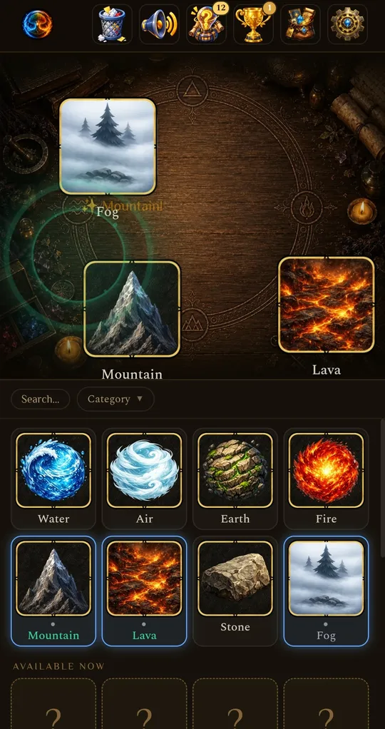 Merging elements on the table